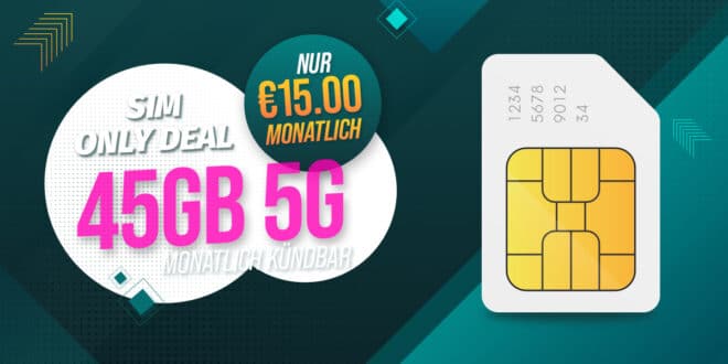 Telekom Netz – ohne Laufzeit – 20GB 5G nur 10 Euro monatlich und 45GB 5G nur 15 Euro monatlich