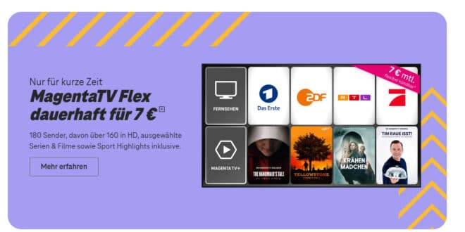 MagentaTV Flex für nur 7 Euro im Monat – Fernsehen flexibel genießen
