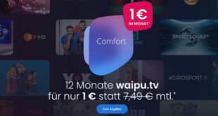 Mega-Streaming-Deal: waipu.tv Comfort für nur 1 €/Monat – 12 Monate lang!