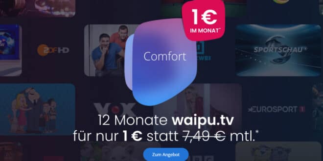 Mega-Streaming-Deal: waipu.tv Comfort für nur 1 €/Monat – 12 Monate lang!