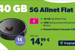 Xiaomi Robot mit Telekom Allnet Flat 40GB und 150 Euro Wechselbonus bei Rufnummernmitnahme nur 14.99 Euro monatlich