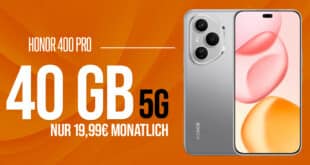 Honor 400 Pro für einmalig 99 Euro mit 40GB Allnet Flat nur 19.99 Euro monatlich