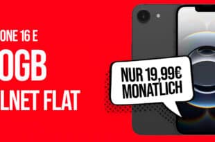 iPhone 16e für einmalig 149 Euro mit 20GB Allnet Flat und 50 Euro Wechselbonus nur 19.99 Euro monatlich