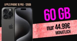 Phone 16 Pro für einmalig 29 Euro mit 60GB Allnet Flat und 50 Euro Wechselbonus nur 44.99 Euro monatlich