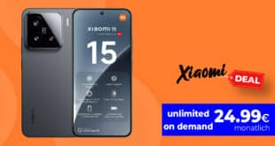 Xiaomi 15 für einmalig 29 Euro mit unlimited on demand (10GB pro Tag) nur 24.99 Euro monatlich
