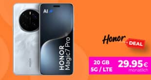 Honor Magic 7 Pro für einmalig 49.99 Euro mit 20GB Allnet Flat und 50 Euro Wechselbonus nur 29.95 Euro monatlich