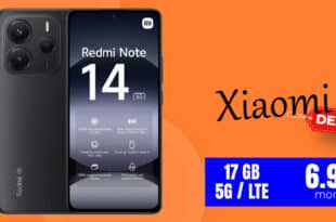 Xiaomi Redmi Note 14 5G mit 17GB Allnet Flatrate nur 6.99 Euro monatlich