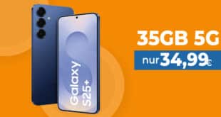 Samsung Galaxy S25+ (S25Plus) für einmalig 149 Euro mit 35GB Allnet Flat und 100 Euro Wechselbonus nur 34.99 Euro monatlich