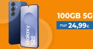 Samsung Galaxy S25 für einmalig 49.95 Euro mit 100GB 5G Allnet Flat nur 24.99 Euro monatlich