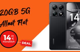 Xiaomi 14T Pro 512GB & 120W HyperCharge mit 20GB Allnet Flat und 50 Euro Wechselbonus nur 14.99 Euro monatlich