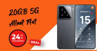 Xiaomi 15 für einmalig 29 Euro mit 20GB Telekom Allnet Flat und 50 Euro Wechselbonus nur 24.99 Euro monatlich