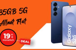 Samsung Galaxy S25 für einmalig 154 Euro mit 35GB Allnet Flat und 50 Euro Wechselbonus nur 19.99 Euro monatlich