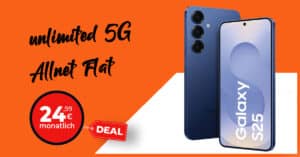 Samsung Galaxy S25 mit unlimited on demand nur 24.99 Euro monatlich
