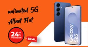 Samsung Galaxy S25 für einmalig 99 Euro mit unlimited on demand nur 24.99 Euro monatlich