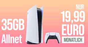 Sony Playstation 5 Slim Disc Edition PS5 mit 35GB Allnet Flat und 50 Euro Wechselbonus nur 19.99 Euro monatlich