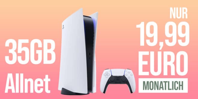Sony Playstation 5 Slim Disc Edition PS5 mit 35GB Allnet Flat und 50 Euro Wechselbonus nur 19.99 Euro monatlich