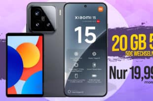 Xiaomi 15 & Redmi Pad SE für einmalig 99 Euro mit 20GB Telekom Allnet Flat und 50 Euro Wechselbonus nur 19.99 Euro monatlich
