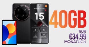 Xiaomi 15 Ultra & Redmi Pad SE für einmalig 49 Euro (Einsendung Altgerät) mit 40GB Allnet Flat nur 34.99 Euro monatlich