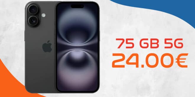 iPhone 16 für einmalig 299 Euro mit 75GB Allnet Flat nur 24 Euro monatlich