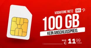 Allnet Flat im Vodafone Netz mit 100GB nur 11.99 Euro monatlich