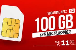 Allnet Flat im Vodafone Netz mit 100GB nur 11.99 Euro monatlich