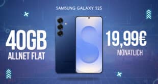 Samsung Galaxy S25 für einmalig 99 Euro mit 40GB Allnet Flat nur 19.99 Euro monatlich