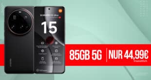Xiaomi 15 Ultra für einmalig 11 Euro mit 85GB Allnet Flat und 100 Euro Wechselbonus nur 44.99 Euro monatlich