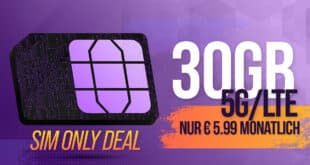30GB 5G Allnet Flatrate nur 5.99 Euro monatlich