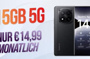 Xiaomi Redmi Note 14 Pro+ (Plus Version) 5G mit 15GB Allnet Flat nur 14.99 Euro monatlich