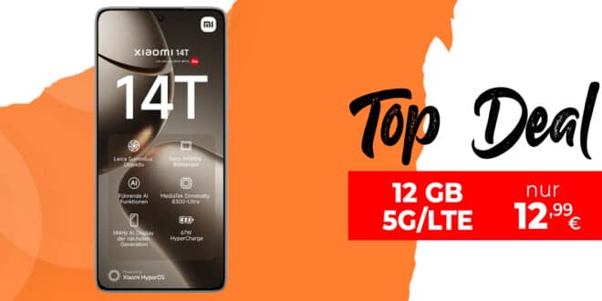 Xiaomi 14T mit 12GB Allnet Flat nur 12.99 Euro monatlich