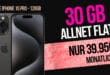 iPhone 16 Pro für einmalig 259 Euro mit 30GB 5G Allnet Flat und 120€ Cashback nur 39.95 Euro monatlich