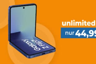 Samsung Galaxy Z Flip7 für einmalig 79 Euro mit unlimited 5G Allnet Flat und 100 Euro Wechselbonus nur 44.99 Euro monatlich