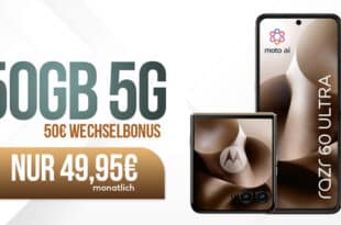 Motorola RAZR 60 Ultra für einmalig 149 Euro mit 50GB Allnet Flat und 50 Euro Wechselbonus für 49.95 Euro monatlich