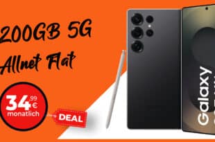 Samsung Galaxy S25 Ultra 512GB für einmalig 281 Euro mit 200GB Allnet Flat und 200 Euro Cashback nur 34.99 Euro monatlich