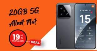 Xiaomi 15 für einmalig 49 Euro mit 20GB 5G Telekom Allnet Flat und 50 Euro Wechselbonus nur 19.99 Euro monatlich