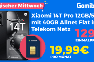 Xiaomi 14T Pro für einmalig 129 Euro mit 40GB Allnet Flat und 150 Euro Wechselbonus nur 19.99 Euro monatlich