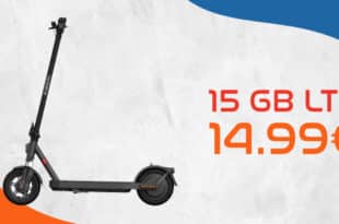 Xiaomi Electric E-Scooter Elite mit 15GB Allnet Flat und 50 Euro Wechselbonus nur 14.99 Euro monatlich