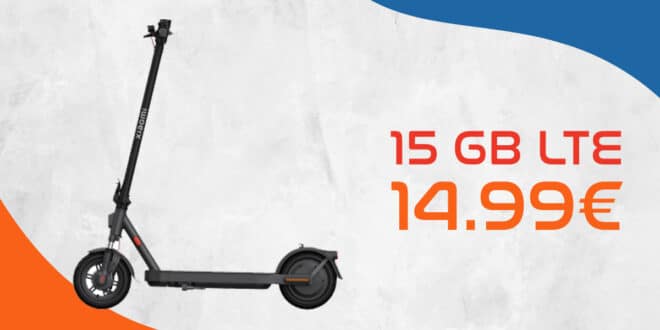 Xiaomi Electric E-Scooter Elite mit 15GB Allnet Flat und 50 Euro Wechselbonus nur 14.99 Euro monatlich