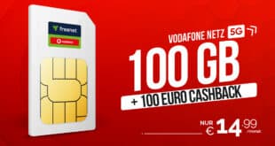 100GB Allnet Flat & 100 Euro Cashback nur 14.99 Euro monatlich - kein Anschlusspreis