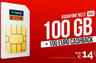 100GB Allnet Flat & 100 Euro Cashback nur 14.99 Euro monatlich - kein Anschlusspreis