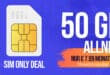 Monatlich kündbar - 50GB Allnet Flatrate nur 7.99 Euro monatlich