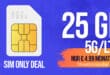 Monatlich kündbar - 25GB 5G Allnet Flat für dauerhaft nur 4.99 Euro monatlich - 9.99€ Anschlusspreis