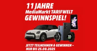 MediaMarkt feiert 11 Jahre Tarifwelt – Gewinne einen MINI Cooper SE & Samsung-Highlights!