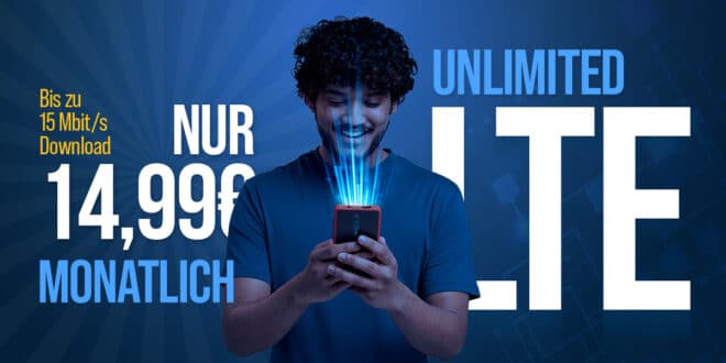 o2 Unlimited Smart (mit bis zu 15 Mbit/s Download) nur 14.99 Euro monatlich
