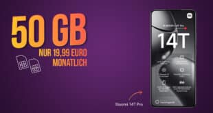 Xiaomi 14T Pro 12GB/512GB mit 50GB Allnet Flat und 50 Euro Wechselbonus nur 19.99 Euro monatlich