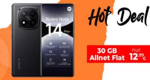 Xiaomi Redmi Note 14 Pro+ (PlusVersion) mit 30GB Allnet Flat und 30 Euro Wechselbonus nur 12.99 Euro monatlich