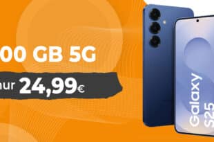 Samsung Galaxy S25 für einmalig 45 Euro mit 100GB Allnet Flat und 100 Euro Wechselbonus nur 24.99 Euro monatlich