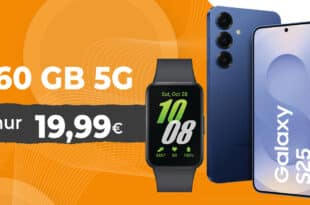 Samsung Galaxy S25 & Galaxy Fit3 für einmalig 79 Euro mit 60GB Allnet Flat nur 19.99 Euro monatlich