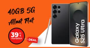 Samsung Galaxy S25 Ultra für einmalig 99 Euro mit 40GB Telekom Allnet Flat und 50 Euro Wechselbonus nur 39.99 Euro monatlich