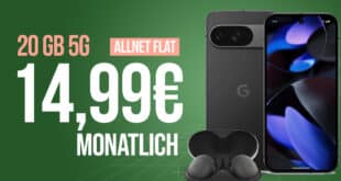 GOOGLE Pixel 9 & Buds A für einmalig 29 Euro mit 20GB Allnet Flat und 50 Euro Wechselbonus nur 14.99 Euro monatlich